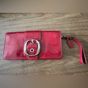 Coach patent leather wristlet